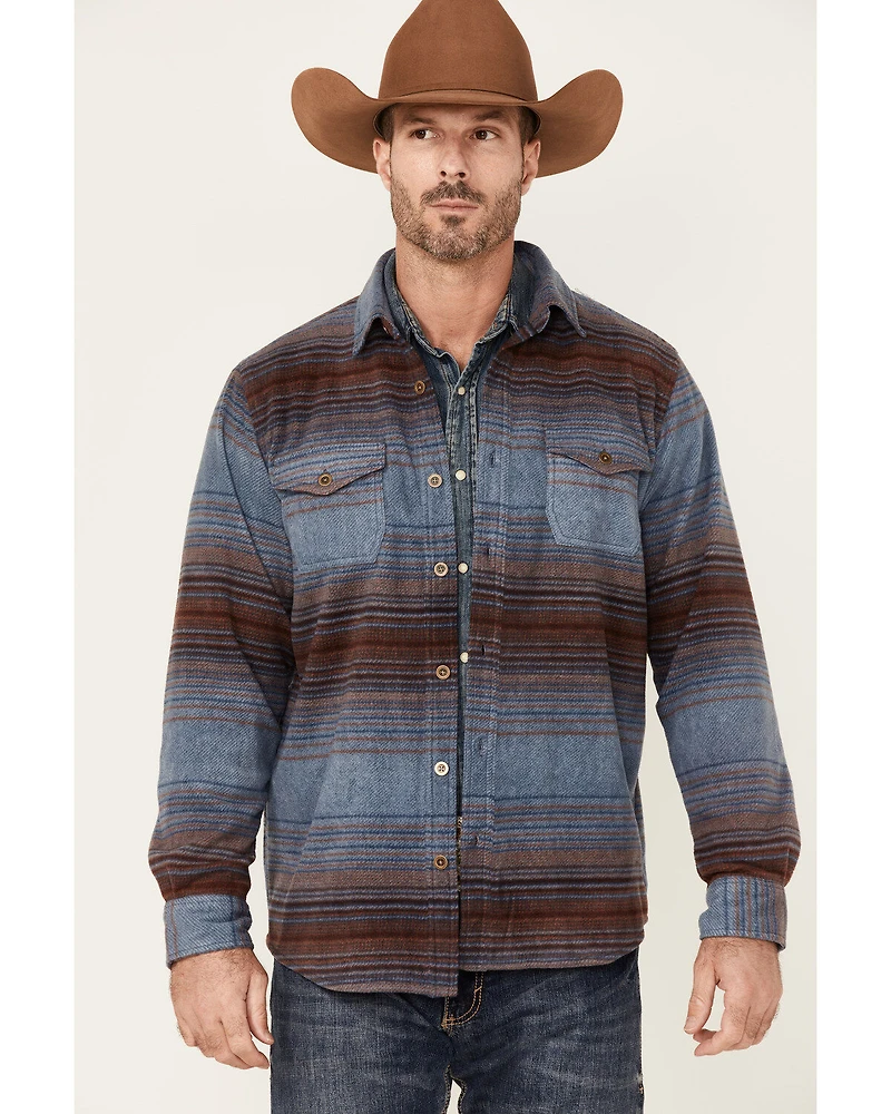Gibson Men's Multi Baja Horizontal Stripe Long Sleeve Button-Down Western Shirt