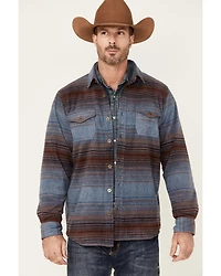 Gibson Men's Multi Baja Horizontal Stripe Long Sleeve Button-Down Western Shirt