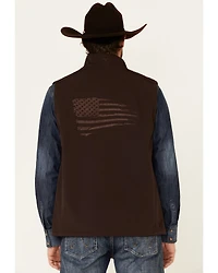 Ariat Men's Coffee Bean Logo 2.0 Patriot Zip-Front Softshell Vest