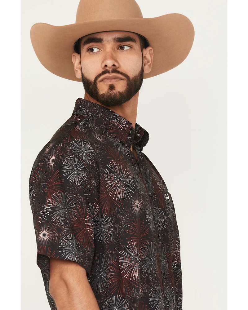 Cinch Men's Printed Short Sleeve Button-Down Performance Stretch Western Shirt