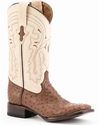 Ferrini Men's Kango Full Quill Ostrich Western Boots - Broad Square Toe