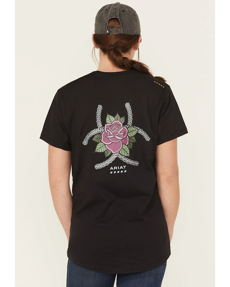 Ariat Women's Rebar Workman Rose Short Sleeve Graphic Work Tee