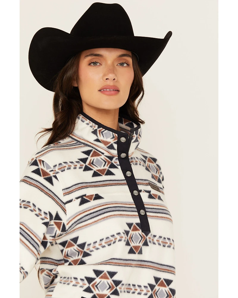 Cinch Women's Southwestern Print Fleece Long Sleeve Snap Pullover