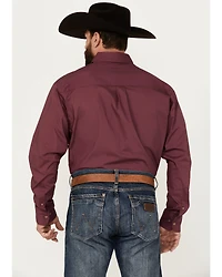 George Strait by Wrangler Men's Solid Long Sleeve Button-Down Western Shirt - Tall