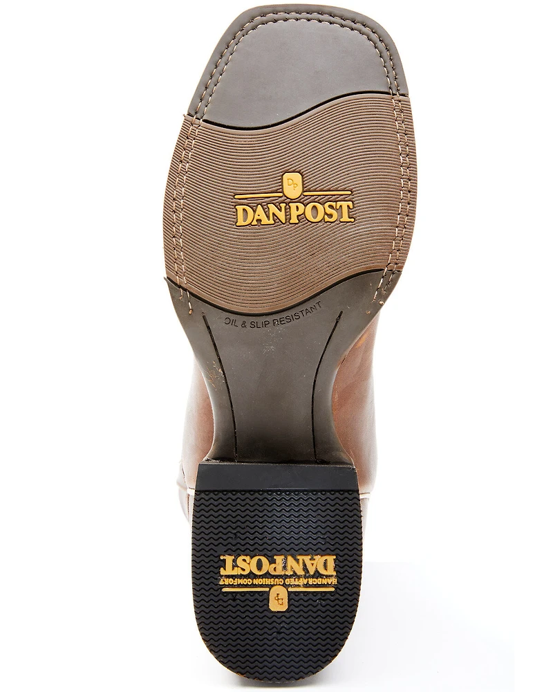 Dan Post Men's Dark Brown Western Performance Boots - Broad Square Toe