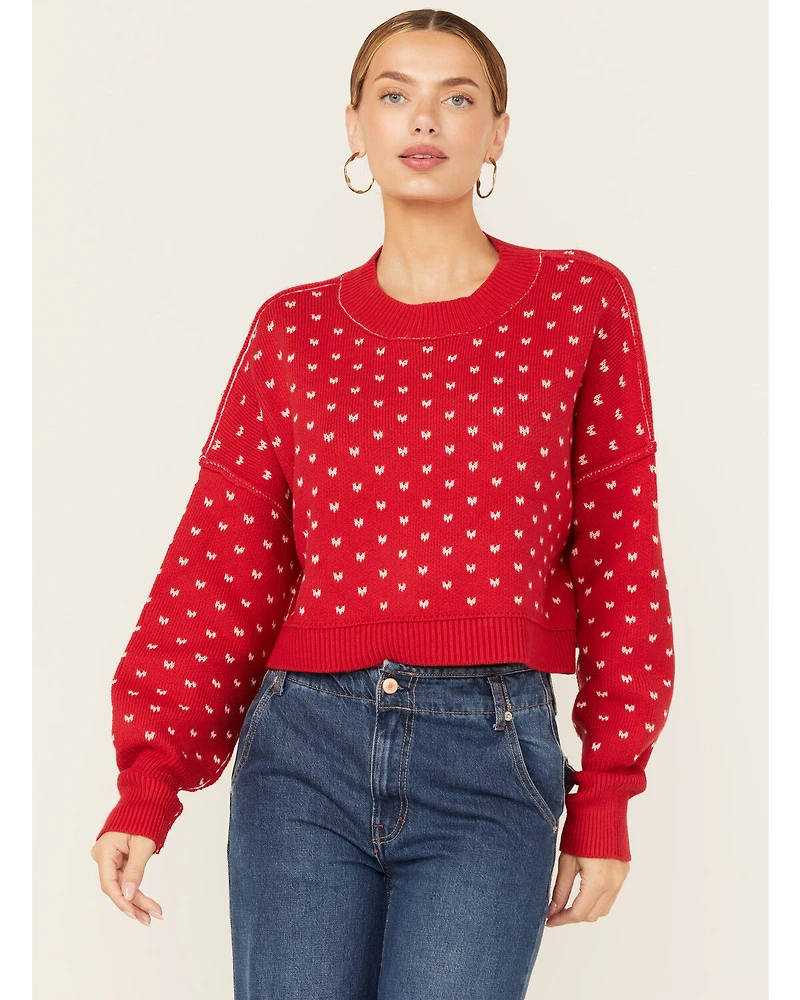 Free People Women's Easy Street Solid Cropped Sweater