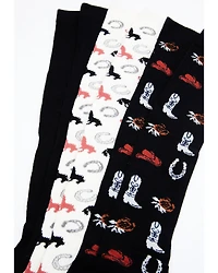 Shyanne Women's Cowgirl Gear Knee High Socks - 3 Pack