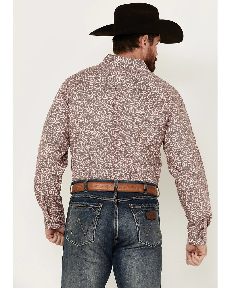 Panhandle Select Men's Printed Long Sleeve Pearl Snap Western Shirt - Tall
