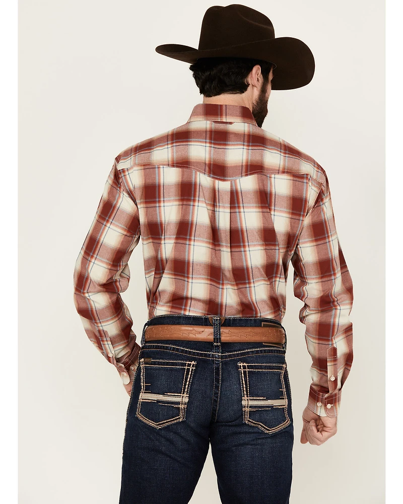 Roper Men's Amarillo Plaid Print Long Sleeve Button-Down Western Shirt