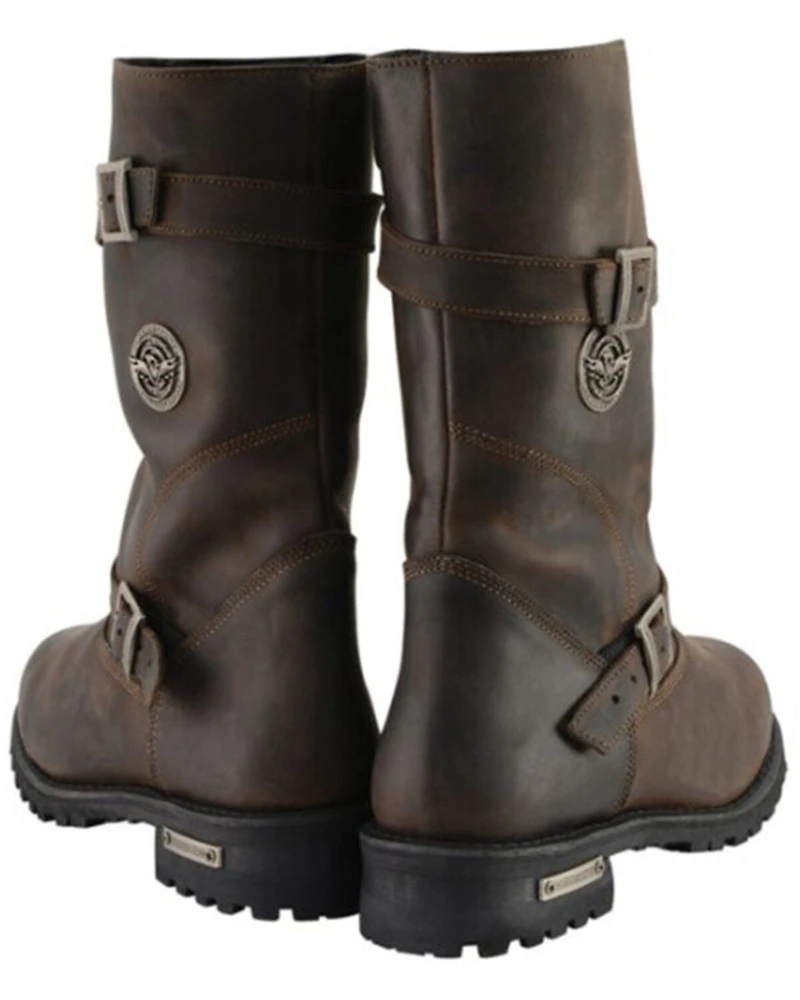 Milwaukee Leather Men's Classic Engineer Motorcycle Boots - Round Toe