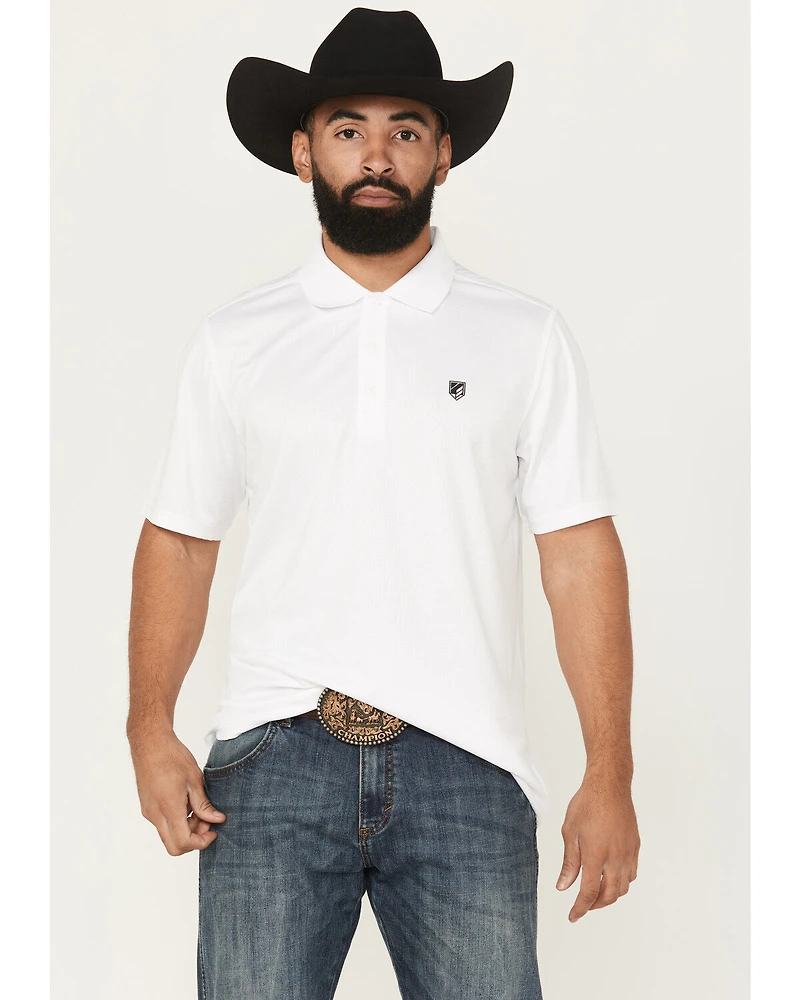 RANK 45® Men's Pickup Dobby Geo Print Short Sleeve Button-Down Polo