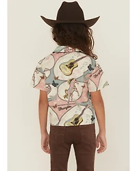 Wrangler X Lainey Wilson Girls' Wild Stallion Short Sleeve Snap Western Shirt