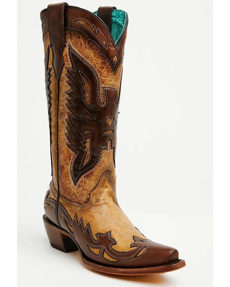 Corral Women's Eagle Overlay Tall Western Boots - Snip Toe