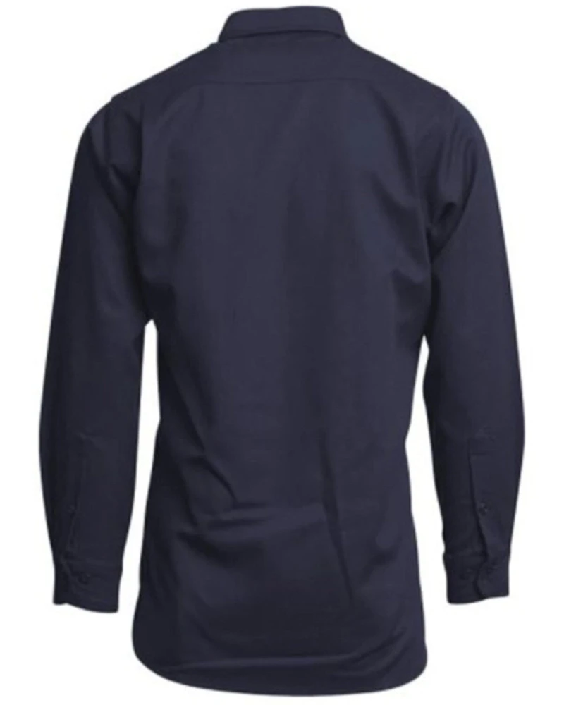 Lapco Men's FR Solid Navy Gold Label Long Sleeve Button Down Uniform Work Shirt