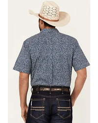 Cody James Men's Open Meadow Floral Print Short Sleeve Button-Down Stretch Western Shirt