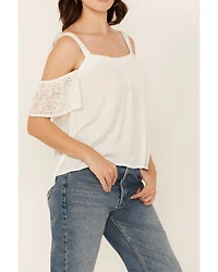 Jolt Women's Lace Cold Shoulder Tank