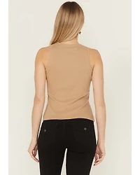Shyanne Women's Rhinestone Icon Rib Knit Graphic Tank