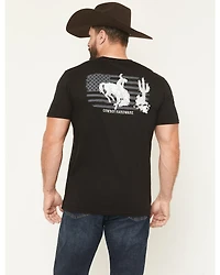 Cowboy Hardware Men's Bronc Patriotic Short Sleeve Graphic T-Shirt