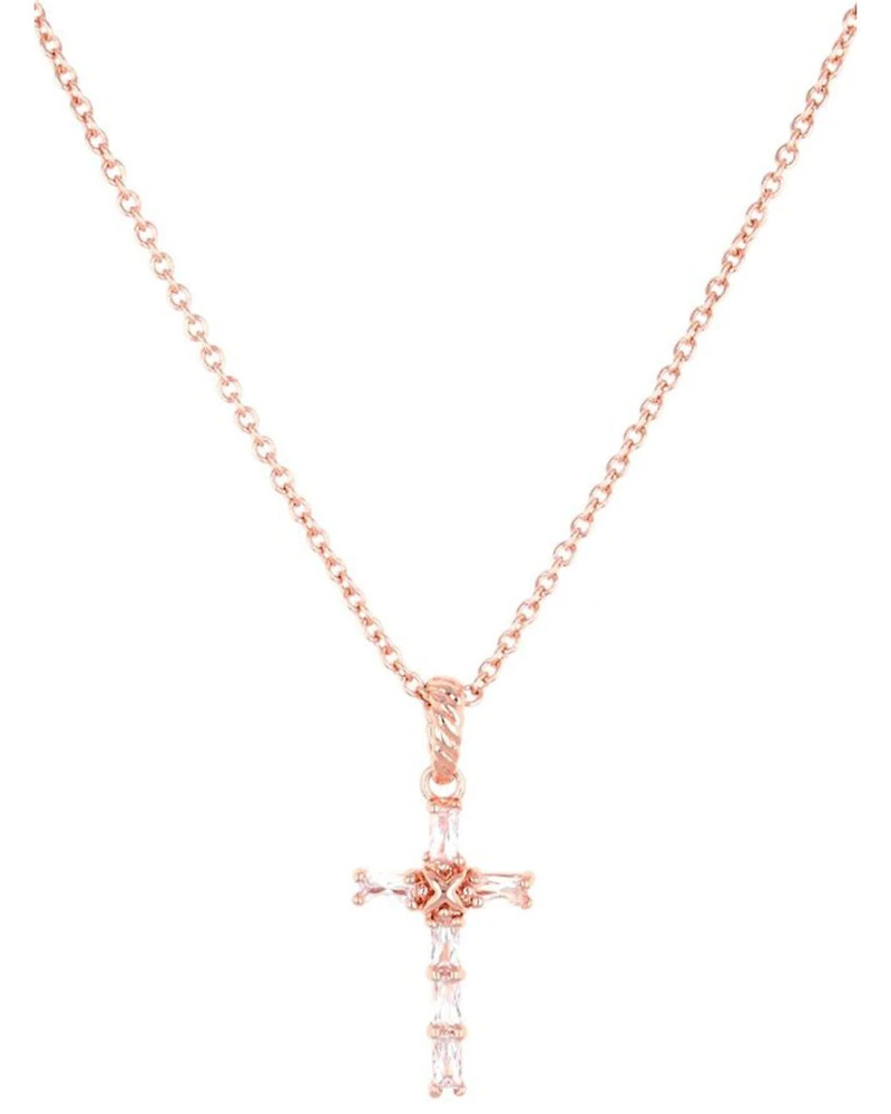 Montana Silversmiths Women's Entwined Rose Gold Brilliant Cross Necklace