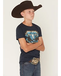 Cody James Boys' Skull Rodeo Short Sleeve Graphic T-Shirt