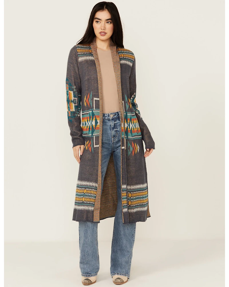Rock & Roll Denim Women's Southwestern Print Duster Cardigan