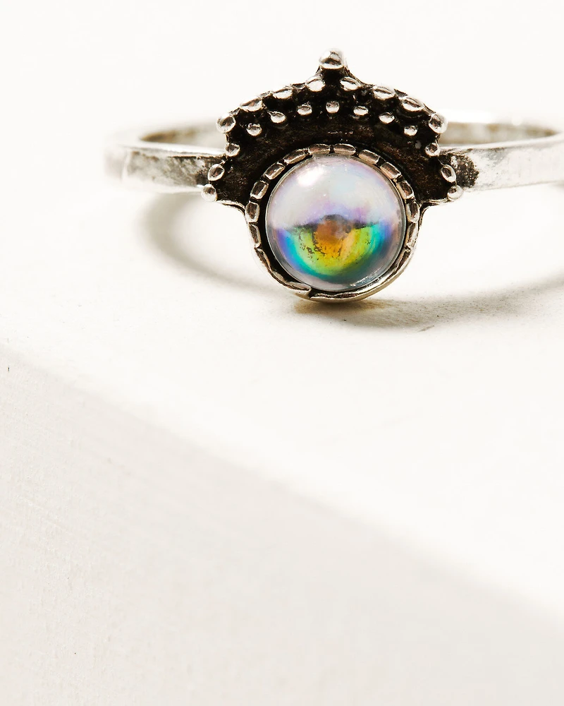 Shyanne Women's 6-piece Silver Hamsa Snake Moonstone Ring Set