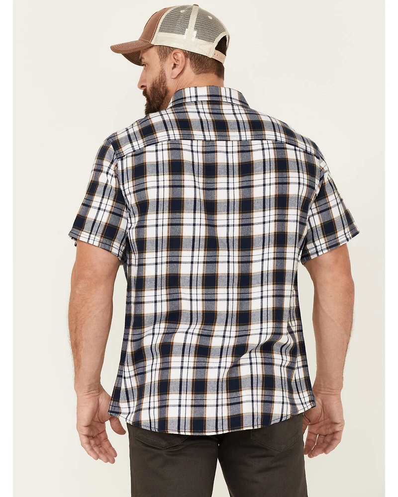 Brothers and Sons Men's Large Plaid Short Sleeve Button-Down Western Shirt