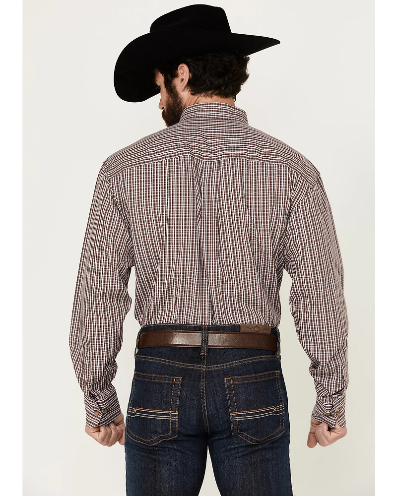 Wrangler Men's Classics Plaid Print Long Sleeve Button-Down Western Shirt