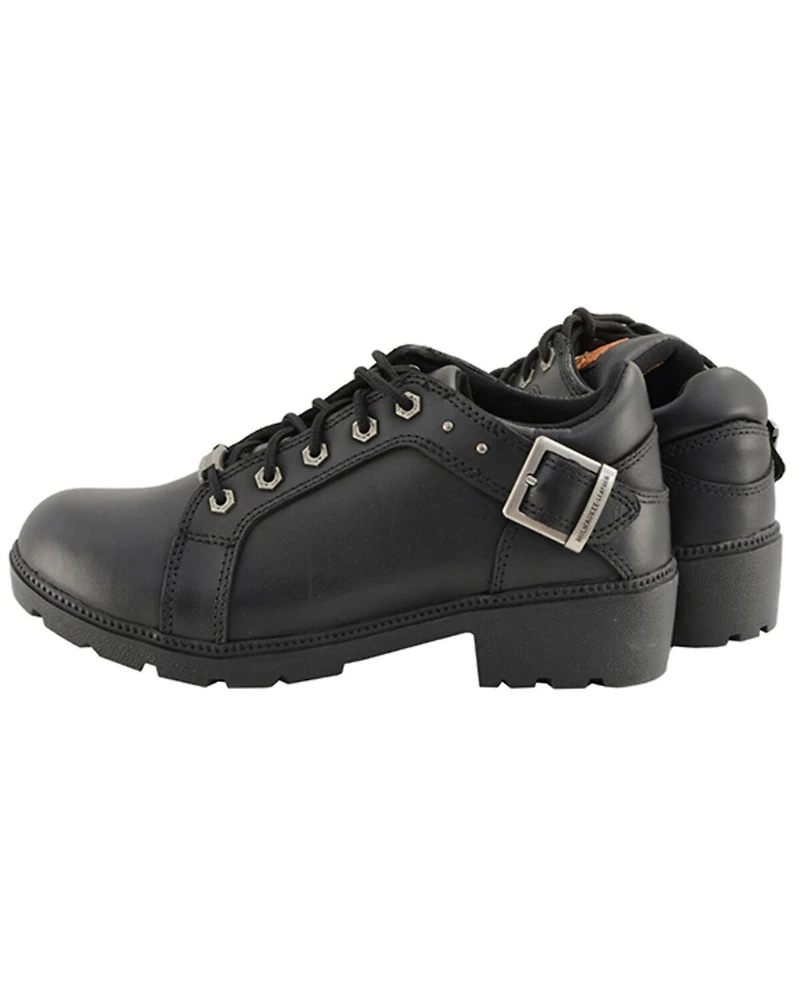 Milwaukee Leather Women's Lace-Up Motorcycle Shoes - Round Toe