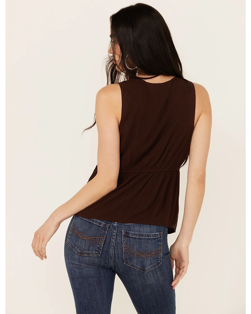 Idyllwind Women's Spruce Criss Cross Front Embellished Tank
