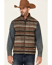Powder River Outfitters Heather Brown Serape Stripe Zip-Front Wool Vest