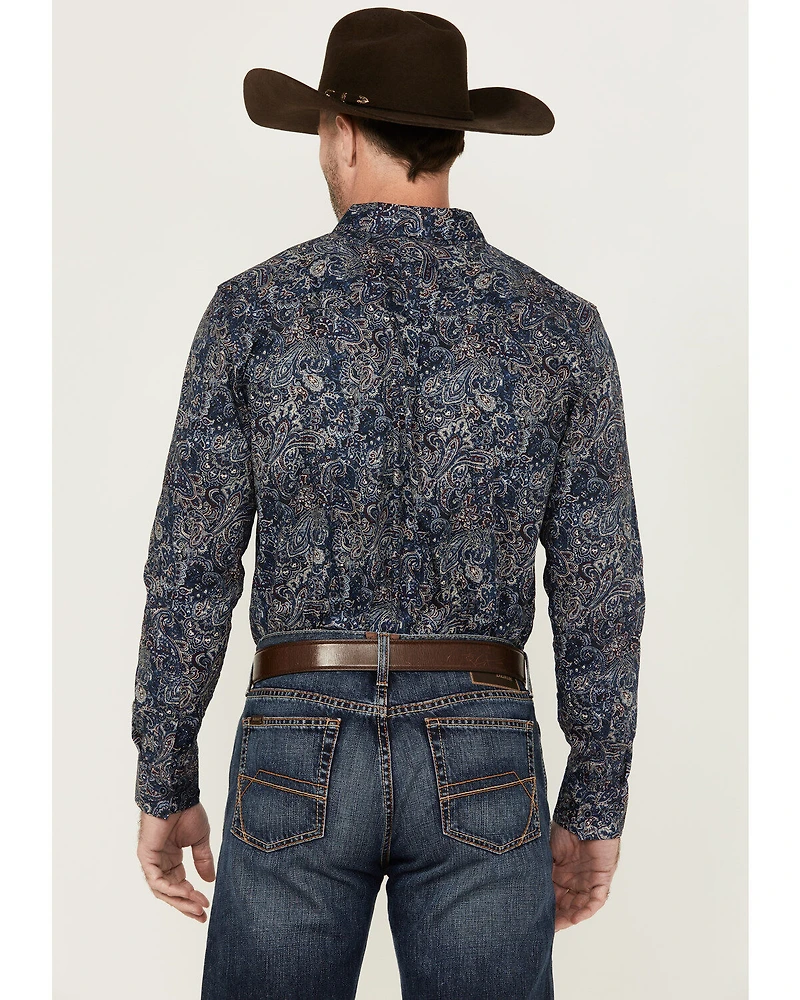 Cody James Men's Neverland Paisley Print Long Sleeve Button-Down Stretch Western Shirt