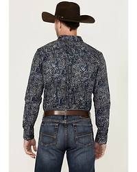 Cody James Men's Neverland Paisley Print Long Sleeve Button-Down Stretch Western Shirt
