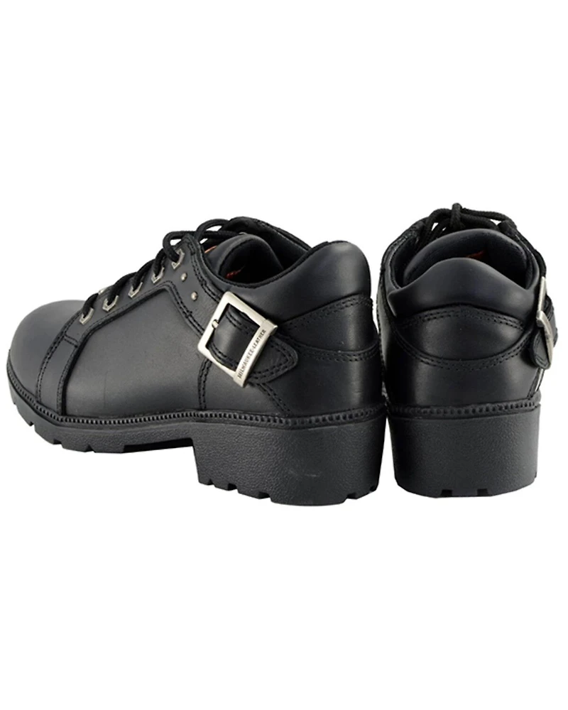 Milwaukee Leather Women's Lace-Up Motorcycle Shoes - Round Toe