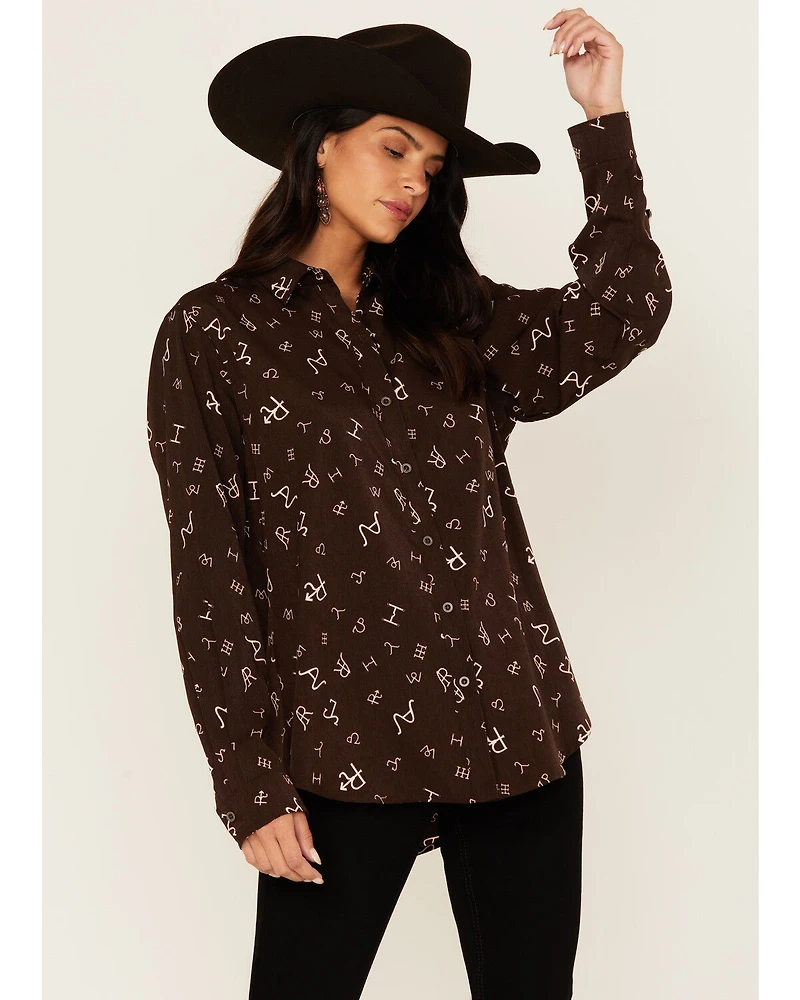 Ariat Women's Branding Print Long Sleeve Button-Down Western Shirt