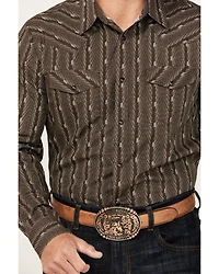 Gibson Trading Co Men's Bow Striped Print Long Sleeve Snap Western Shirt