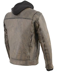 Milwaukee Leather Men's Distressed Utility Pocket Ventilated Concealed Carry Motorcycle Jacket - 5X