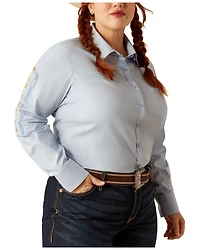 Ariat Women's Team Kirby Embroidered Long Sleeve Button-Down Stretch Western Shirt - Plus