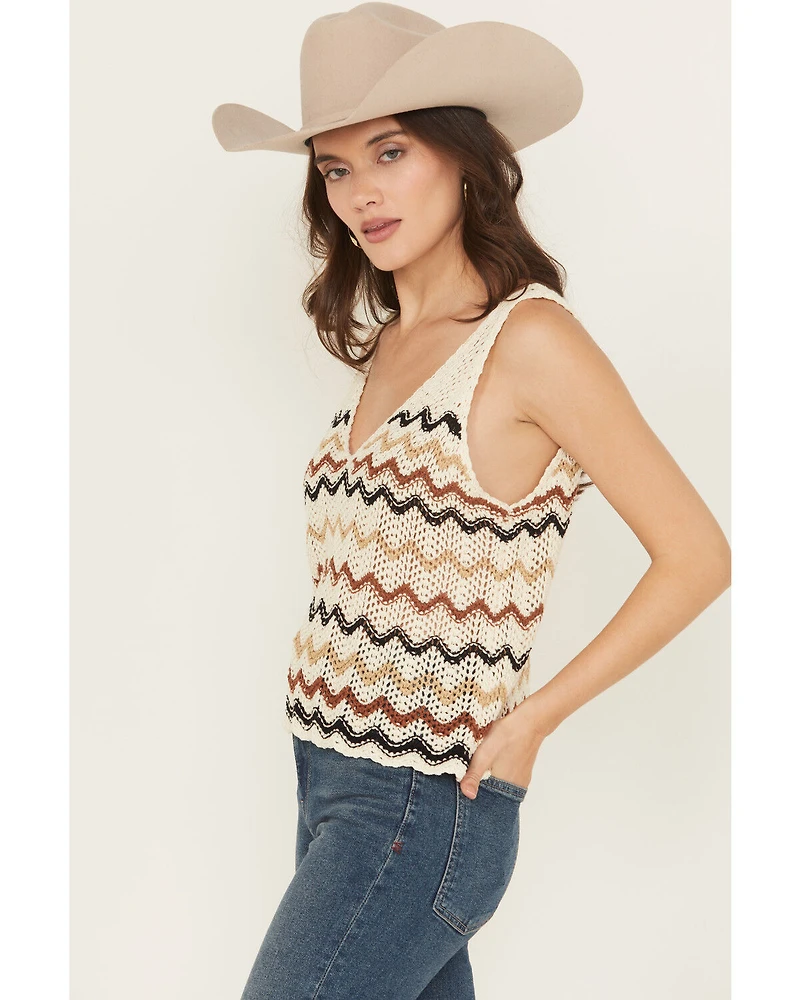 Wrangler Retro Women's Striped Print Sleeveless Sweater Tank Top