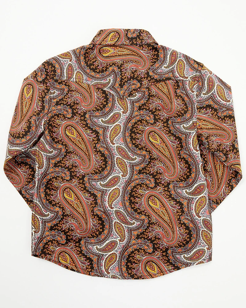 Cody James Toddler Boys' Dennis Paisley Print Long Sleeve Snap Western Shirt