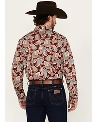 Cody James Men's Noah Paisley Print Long Sleeve Snap Western Shirt - Big
