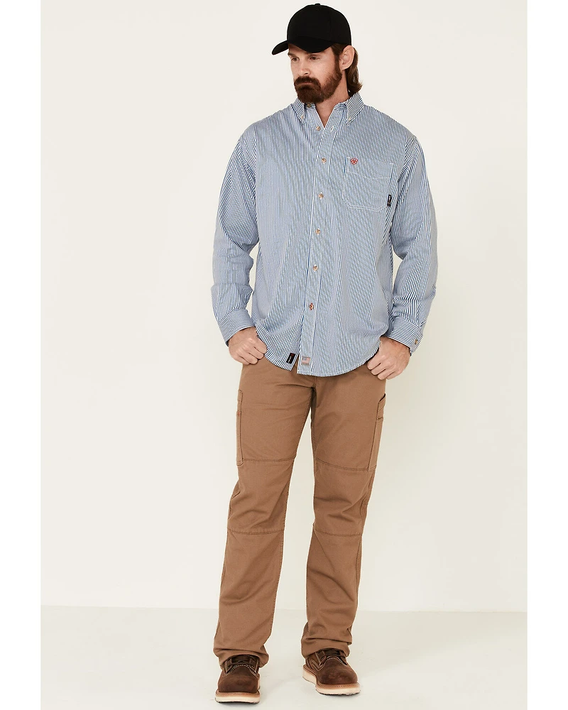 Ariat Men's FR Striped Long Sleeve Button Work Shirt