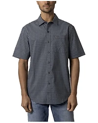 Kimes Ranch Men's MC Copper Plaid Print Short Sleeve Button-Down Stretch Performance Shirt