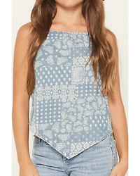 Wrangler Girls' Bandana Print Denim Tank