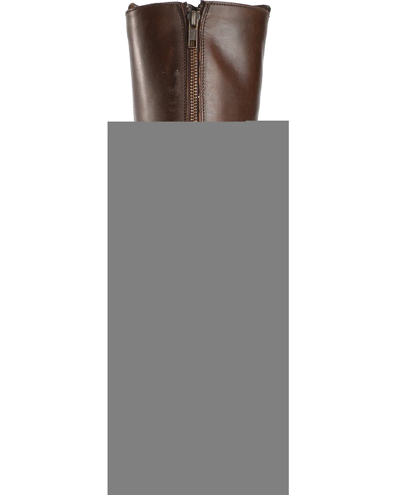 Frye Women's Chocolate Melissa Stud Back Zip Boots - Round Toe