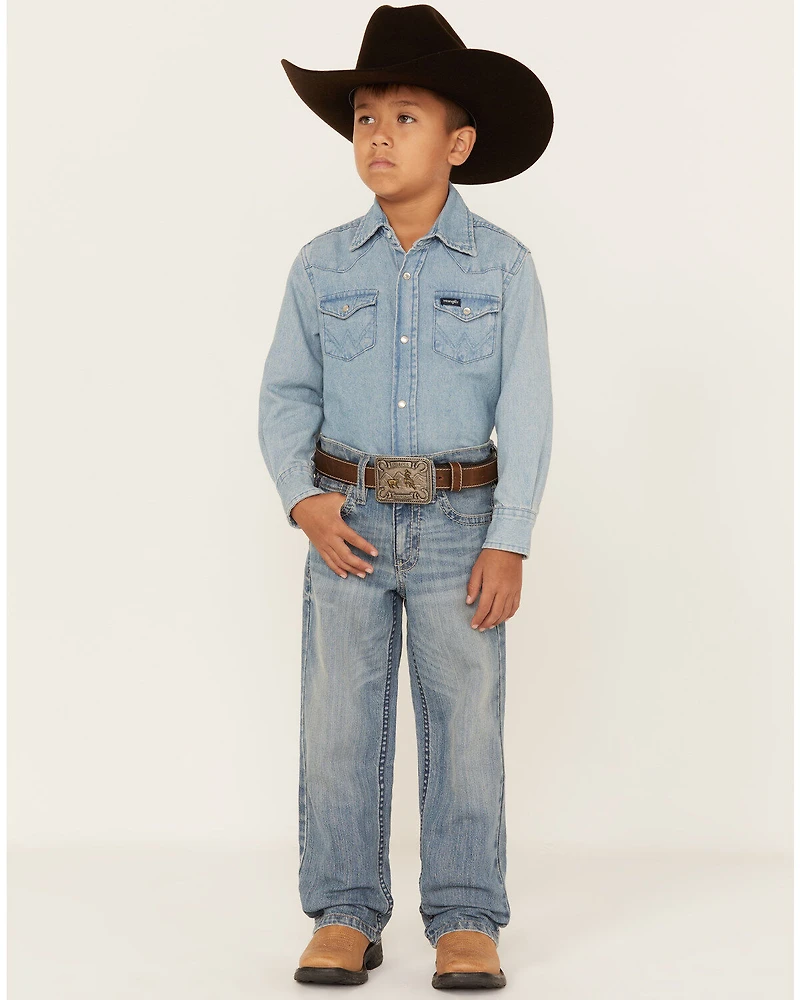 Cody James Boys' Hamshackle Wash Relaxed Boot Denim Jeans