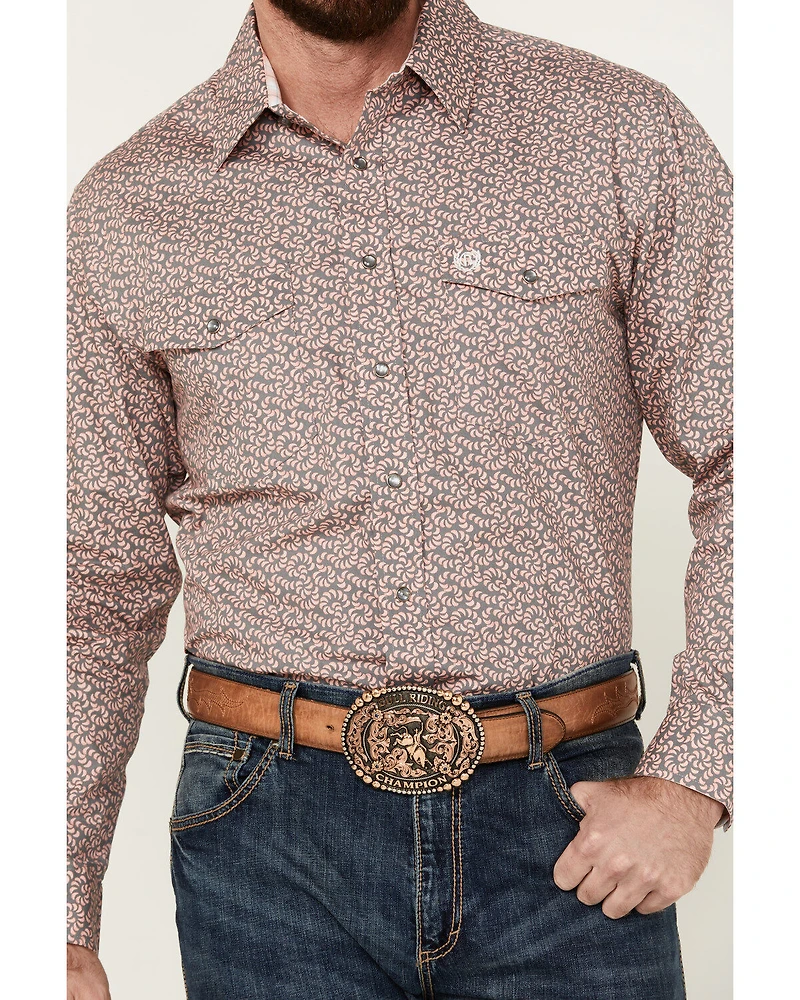 Panhandle Select Men's Printed Long Sleeve Pearl Snap Western Shirt