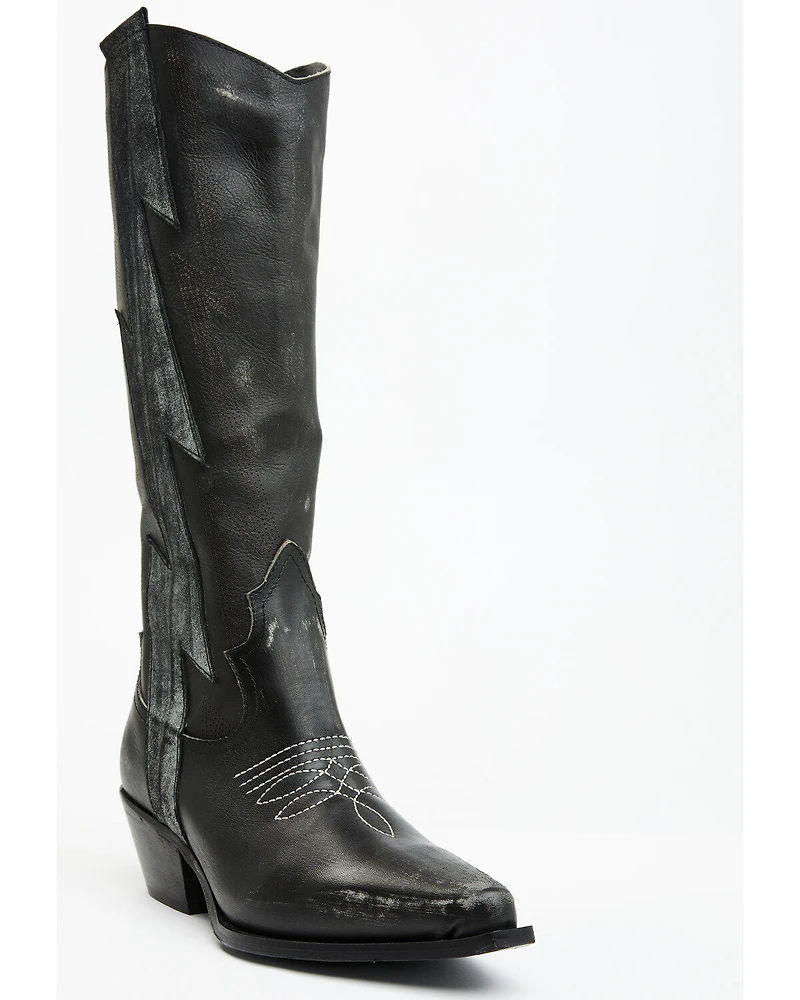 Italian Cowboy Women's Bolt Overlay Tall Western Boots - Snip Toe