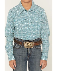 Gibson Trading Co Boys' Lava Lamps Geo Print Long Sleeve Pearl Snap Western Shirt