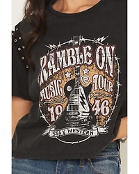 Rock & Roll Denim Women's Ramble On Short Sleeve Graphic Tee